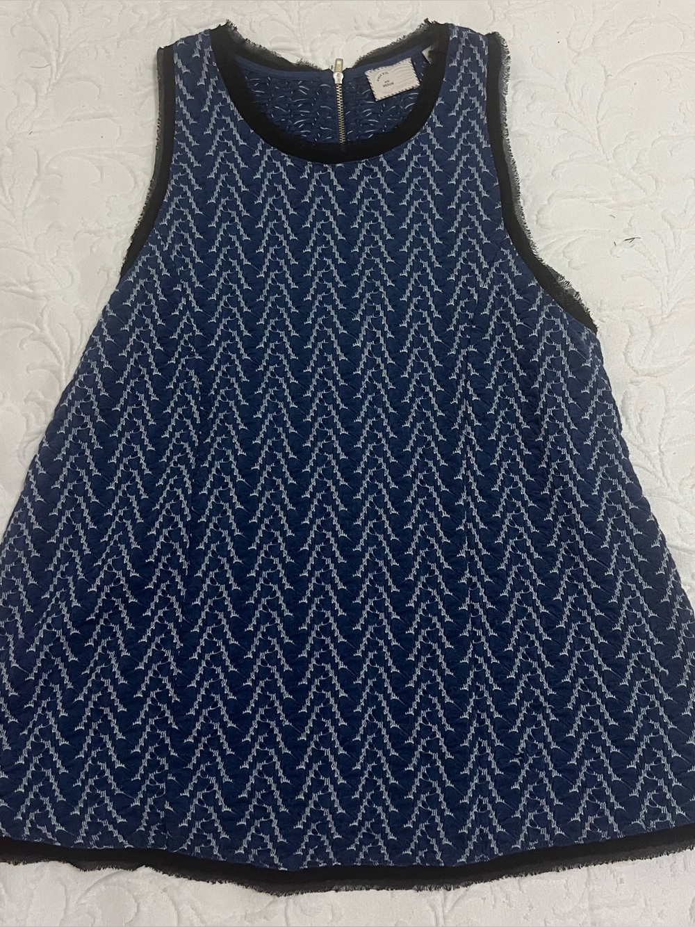 Anthropologie Postmark Flowy Tank Blue and Black size M